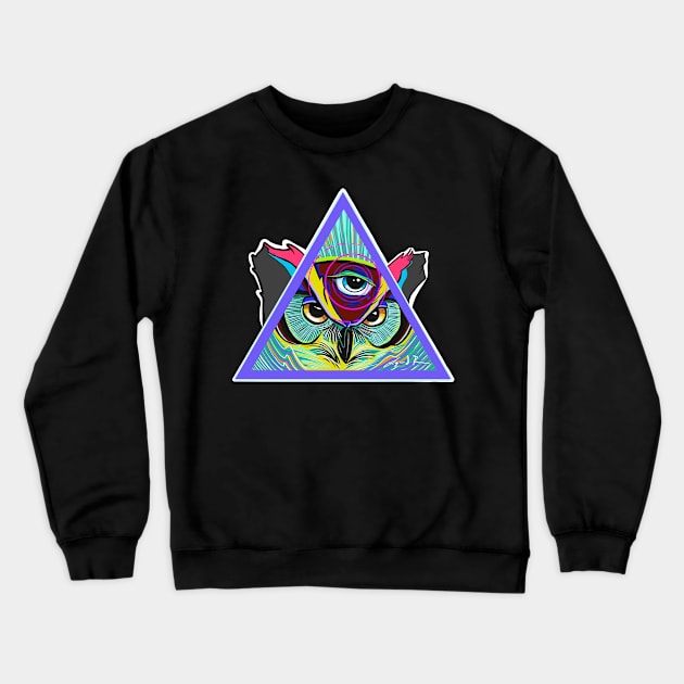 Owl Crewneck Sweatshirt by Lazrartist